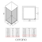 CERANO - Sprchovací kút Antelo Duo Ľ/P - 6 mm - chróm, transparentné sklo - 120x110x190 - otočný CER-8050BD142