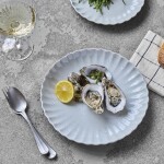 House Doctor Obedový tanier Scallop Light Blue Ø 26 cm