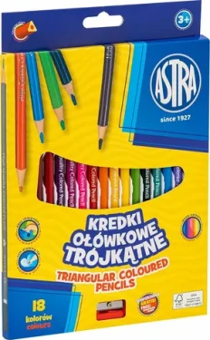 ASTRA Pastelky trojboké 18ks s strúhadlom (155752)