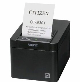 Citizen CT-E301 čierna / pokladničná / 80mm / Termotlačiareň / 203dpi / USB / rezačka (CTE301XXEBX)