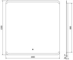 MEXEN - Nida zrkadlo s osvetlením 100 x 100, LED 600 9806-100-100-611-00