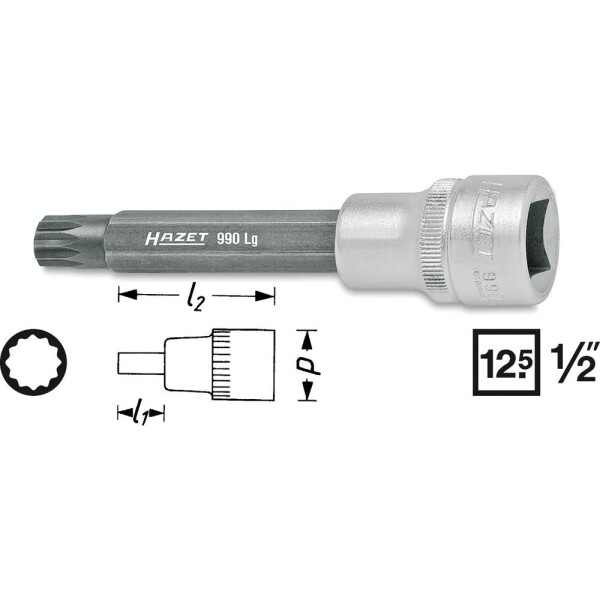 Hazet 990LG-10 nástrčný kľúč 1/2 (12.5 mm) 990LG-10; 990LG-10