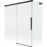 MEXEN/S - Rox L vaňová zástena 2-krídlová posuvná 140 + 70 x 150, transparent, čierna 8C9L-140-070-70-00