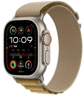 Apple Watch Ultra 2 (2024) GPS+Cellular 49mm Prírodné titánové telo - Žltohnedý alpský ťah (M) / 145-190 mm (MX4F3QC/A)