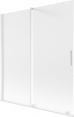 MEXEN/S - Velar dvojkrídlová posuvná vaňová zástena 150 x 150, dekor, biela 896-150-000-31-20
