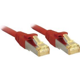 LINDY 47298 RJ45 sieťové káble, prepojovacie káble CAT 6a (surový kábel CAT 7) S/FTP 10.00 m červená s ochranou 1 ks; 47298