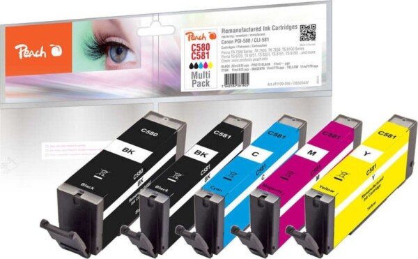 Peach Peach Ink Economy Pack PI100-356 (compatible with Canon PGI-580, CLI-581)