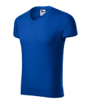 Slim Fit pánske tričko s výstrihom do V kráľovská modrá XL