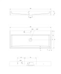OMNIRES - THASOS M+ umývadlo na dosku/ závestné, 100 x 42 cm biela lesk /BP/ THASOS1000BP