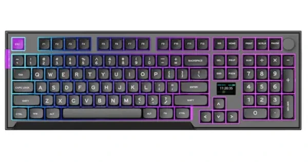 PREYON Silent Claw Brown šedá / herná bezdrôtová klávesnica / mechanická / Gateron Brown Pro / USB+2.4GHz+BT / US (PSCB105B)