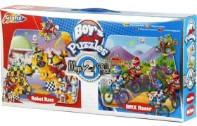 GRAFIX Panoramatické puzzle Závod robotov Pretekári BMX