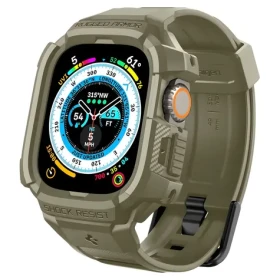 Spigen Rugged Armor Pre zelená / Ochranný kryt s remienkom / Apple Watch Ultra 49mm