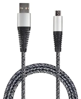 2GO USB-A - Micro-USB 1 m strieborná / Dátový a nabíjací kábel / Nylon (795951)