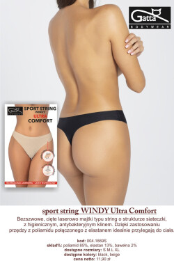 Dámske nohavičky - SPORT STRING WINDY ULTRA COMFORT černá S