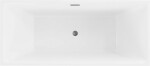 MEXEN/S - Lita voľne stojaca vaňa 170 x 75, biela/čierna, sifón a prepad grafit kartáčovaná 52121707575-66