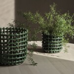 Ferm LIVING Keramický koš Emerald Green Large