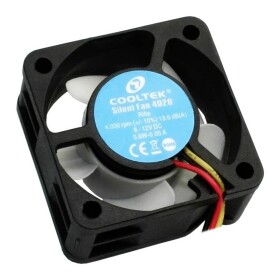 Cooltek Silent Fan 40x20 / 40 mm / Sleeve / 13.5 dB @ 4000 RPM / 11.5 m3h / 3-pin (CT4020BW)