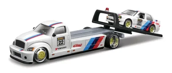 Maisto Design Elite Transport Maisto Flatbed + 1988 BMW M3
