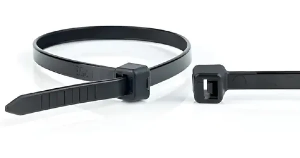 WKK Sťahovacie pásky 530x7,6 mm čierne / Sťahovacie pásky / 100 ks / rozpojiteľné / UV odolné (110297071)