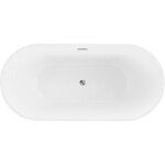 MEXEN/S - Luna vaňa voľne stojaca 160 x 75, biela, sifón a prepad chróm 52031607500-01