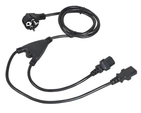 C-tech napájací kábel VDE čierna / Rozdvojka Y / 220/230V / 1,8 m (CB-PWRC13-18-Y)