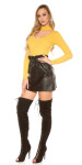 Sexy Leather Look Miniskirt black L