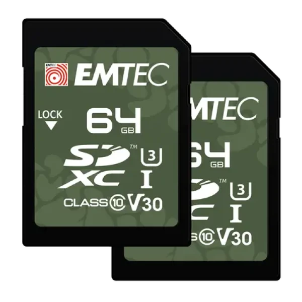 EMTEC Outdoor SD UHS-I U3 V30 64GB / čítanie: 100MBs / zápis: 50MBs (ECMSD64GXCU3OR)