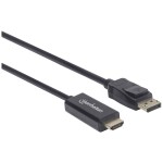 Manhattan DisplayPort / HDMI káblový adaptér Konektor DisplayPort, Zástrčka HDMI-A 1.00 m čierna 153195 Kábel DisplayPort; 153195