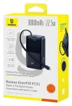 Baseus EnerFill FC51 Bipow2 Pre čierna / Powerbanka / 30000 mAh / 22,5W / vstavaný USB-C kábel (6932172698645)