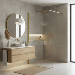 REA/S - Sprchová zástena Flexi Transparent / Brush Gold 100 KPL-K99262