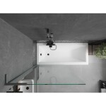 MEXEN/S - Next L vaňová zástena FIX 90 x 150, transparent, grafit metal 895-090-000-03-00-95