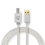Nedis Profigold Fabritallic USB-A - USB-B kábel k tlačiarni / Kábel USB / USB 2.0 / 480 Mbps / 2 m (CCTB60100AL20)