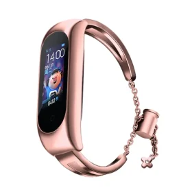Hurtel kovový remienok pre XIAOMI Mi Band 3/4/5/6 ružová / Remienok / Kovové prevedenie