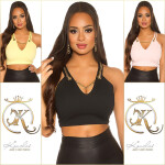 Sexy Crop V-Cut Top with necklace M/L