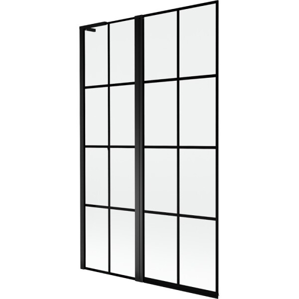 MEXEN/S - Mist L vaňová zástena 2-krídlová ľavá 110 x 150, čierna kratka, čierna 8A9L-110-011-70-77-L