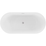 MEXEN/S - Paola voľne stojaca vaňa reliéf 170 x 80, biela mat, sifón a prepad nikel kartáčovaný 52721708001-97