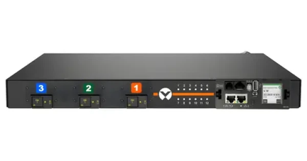 Vertiv PowerIT čierna / Rack PDU / s meraním a prepínaním zásuviek / 0U / 11kW / 12x C13/C19 / 240/415V (VP7UU1A0)
