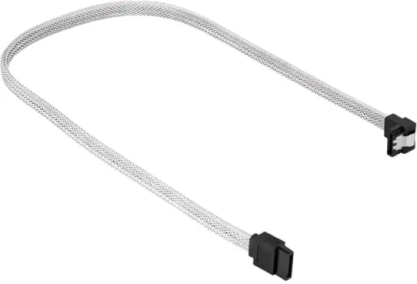 Sharkoon SATA III biela / SATA kábel / pravouhlý 90 ° / 45 cm (4044951016518)