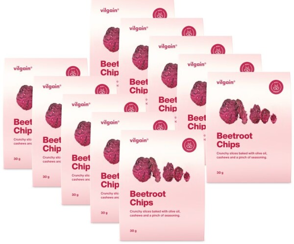 Vilgain Chipsy z červenej repy – 10× 30 g