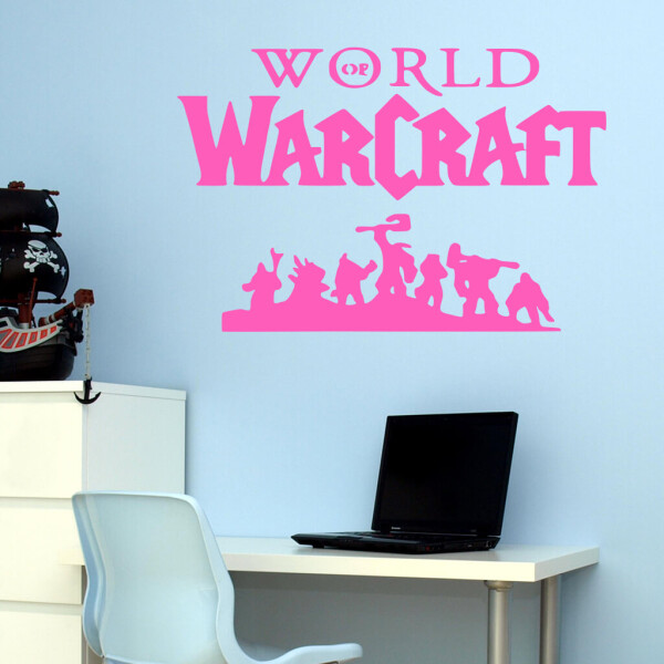 Veselá Stena Samolepka World of Warcraft Farba: růžová, Veľkosť: 80 x 53 cm