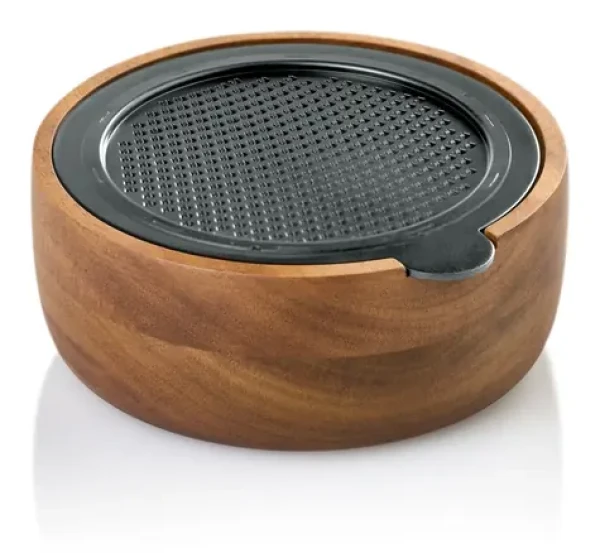 AdHoc Strúhadlo CutServe akácie/čierna nerez, okrúhle / Strúhadlo / nerezová čepeľ / O 12,5 cm