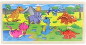 Drevené puzzle Dinosaury