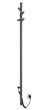SAPHO - PASADOR elektrický sušiak uterákov, guľatý, 150x1500, 30 W, gun metal ER175GM