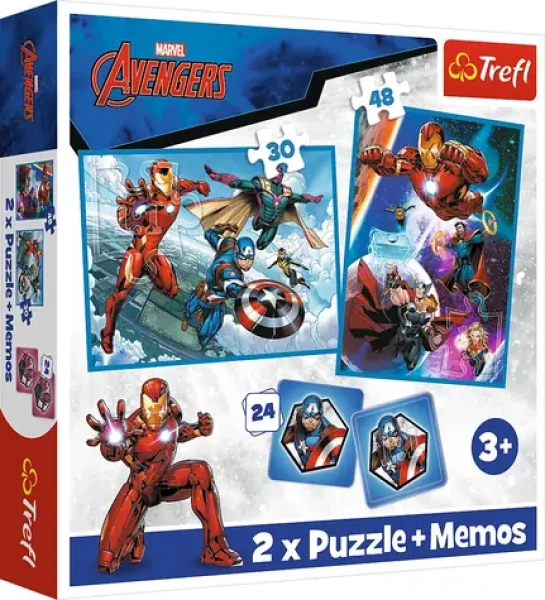 Trefl - Puzzle - Sada 3v1 Avengers: Hrdinovia v akcii (2x puzzle + Pexeso)