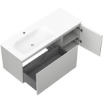 MEXEN/S - Orio kúpeľňová skrinka 120 cm s umývadlom Vela ľavá, 1S, 1D, sivá mat/biela mat 91A13-12047-3-BBFF62-W23L01