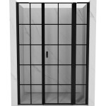 MEXEN/S - Mist L sprchové dvere krídlové pravé 145, čierna dekor, čierna 8A4L-145-001-70-77-P