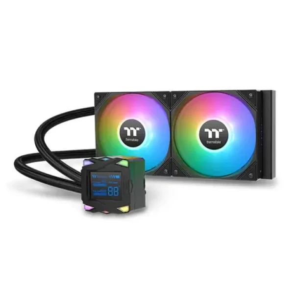 Thermaltake LA240-S ARGB 2.4" LCD čierna / AIO vodný chladič CPU / 2x 120mm / 2500 RPM @ 38.35 dB / 79.3 CFM (CL-W461-PL12SW-A)