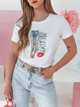 Dámske tričko s potlačou TRENDAY biele FashionStreet RY2825 S