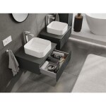 MEXEN/S - Rivel kúpeľňová skrinka pod umývadlo 60 cm s doskou, 1 šuplík, reliéf, grafit mat 91A20-06023-1-BFC66