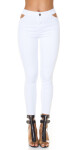 White Highwaist Jeans with cut-out White